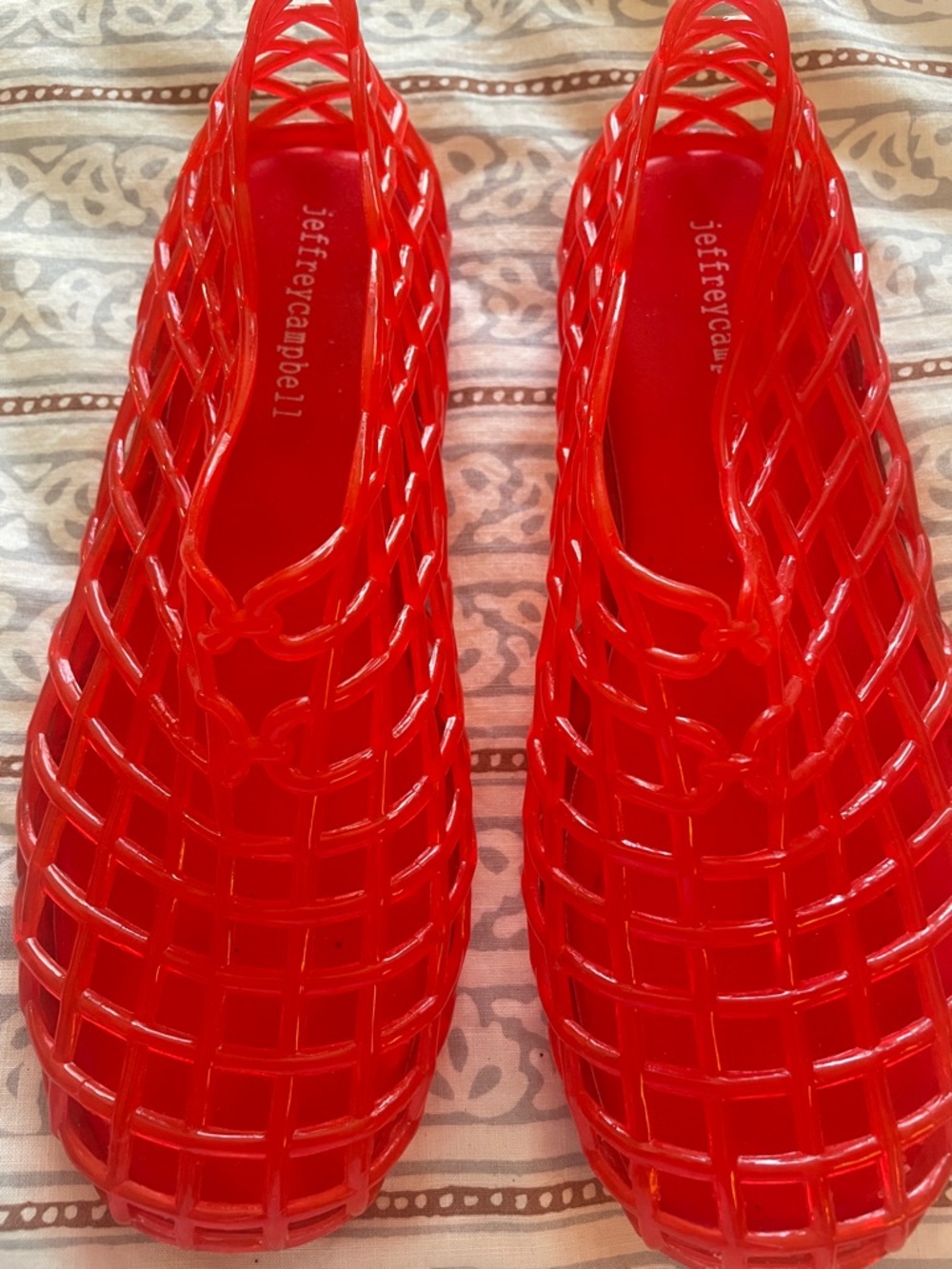 Jeffrey Campbell Red Caged Jelly Flats